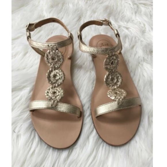 New Jack Rogers Eve Gold Metallic Sandal Sz 9 - Picture 8 of 8
